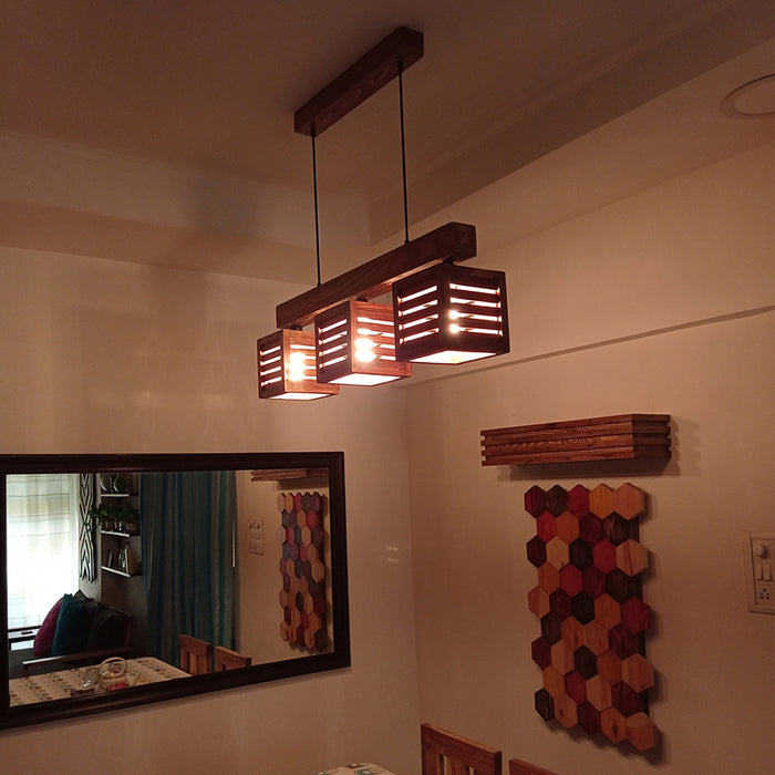 Lyon Beige & Brown Wooden Series Hanging Lamp