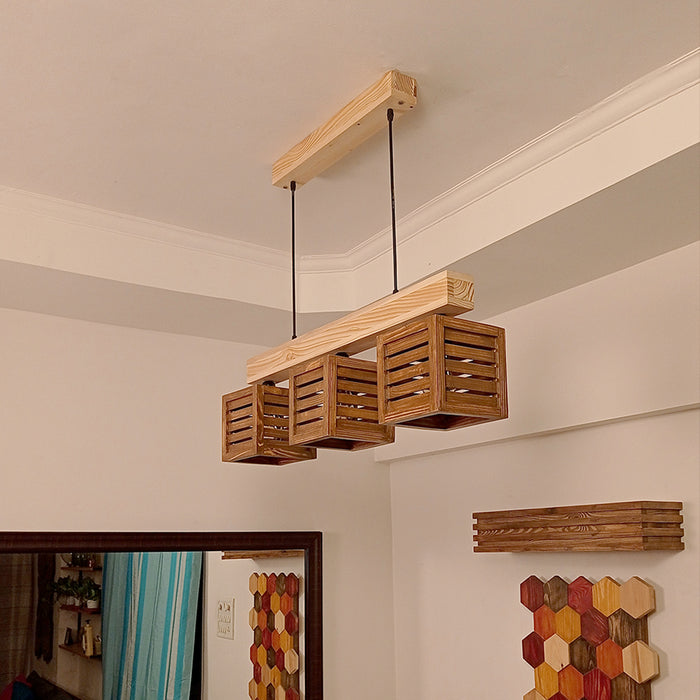 Lyon Brown & Beige Wooden Series Hanging Lamp