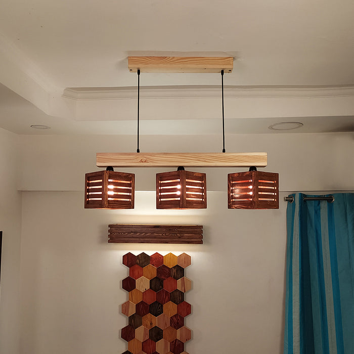 Lyon Brown & Beige Wooden Series Hanging Lamp