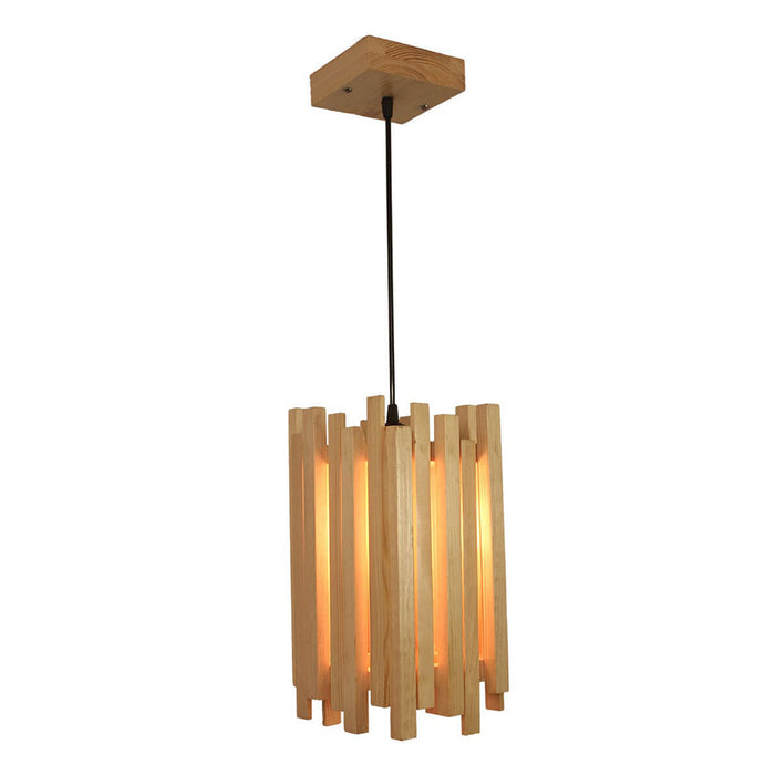 Palisade Beige Wooden Single Hanging Lamp