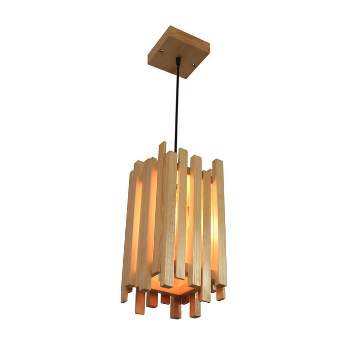 Palisade Beige Wooden Single Hanging Lamp