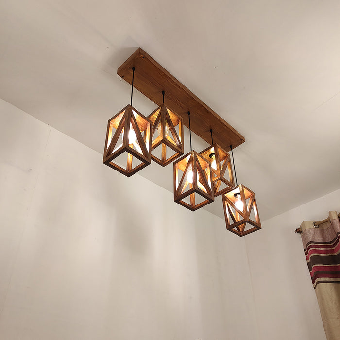 Symmetric Brown 5 Series Hanging Lamp