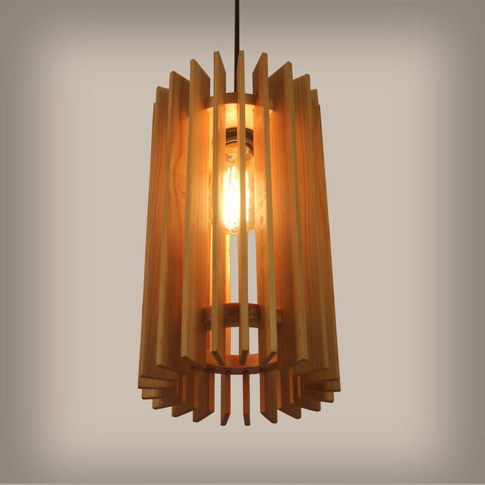 Ventus Beige Wooden Single Hanging Lamp